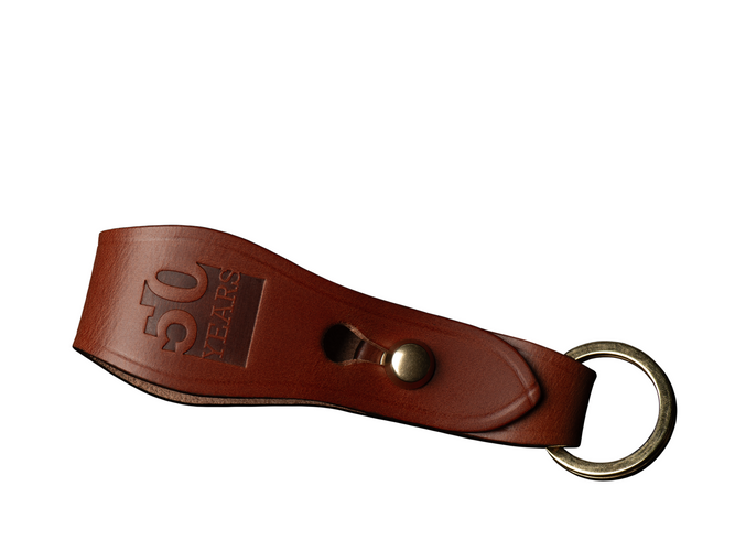 Billingham 50th Anniversary Belt Key Fob - Tan Leather