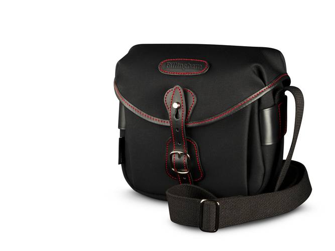 Hadley Digital Camera Bag - Black Canvas / Black Leather / Red Stitching (50th Anniversary Limited Edition) - Front