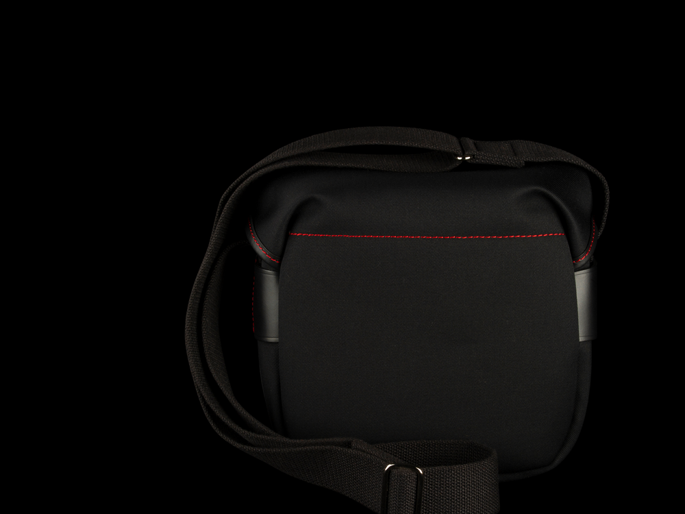Hadley Digital Camera Bag - Black Canvas / Black Leather / Red Stitching (50th Anniversary Limited Edition) - Back