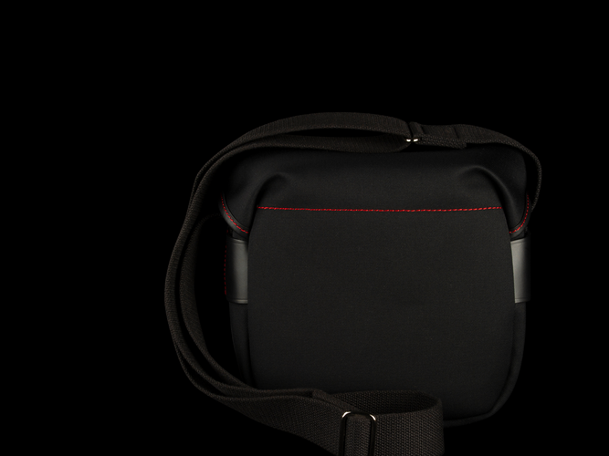 Hadley Digital Camera Bag - Black Canvas / Black Leather / Red Stitching (50th Anniversary Limited Edition) - Back