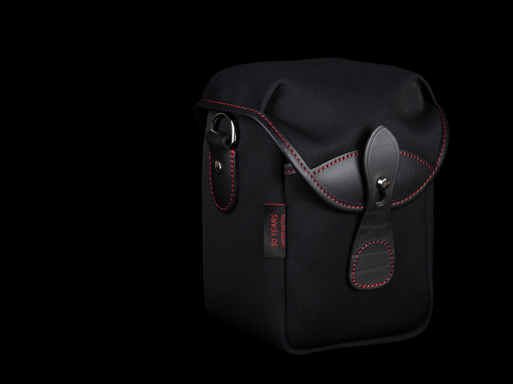 72 Camera Bag - Black Canvas / Black Leather / Red Stitching (50th Anniversary Limited Edition) - Front