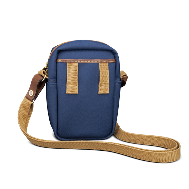 Airline Stowaway Navy FibreNyte Chocolate Leather Back