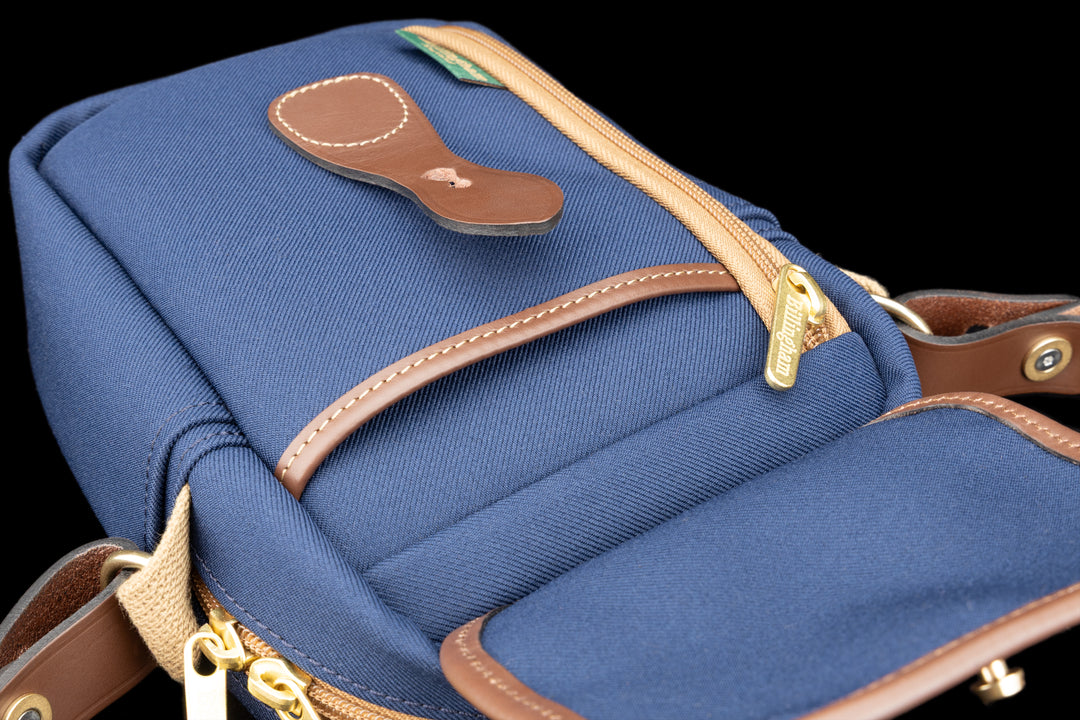 Airline Stowaway Navy FibreNyte Chocolate Leather Under Flap