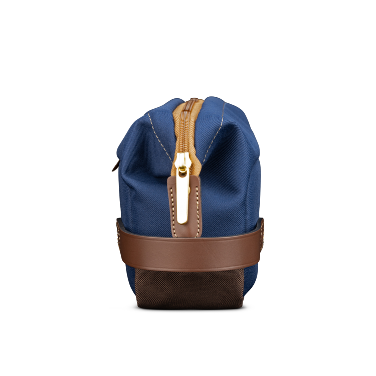 Capsule 1 Navy FibreNyte Chocolate Leather side view