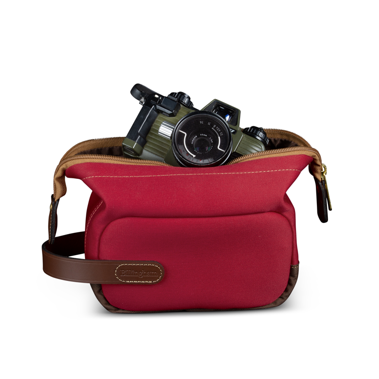 Capsule 1 Burgundy Canvas Chocolate Leather with camera
