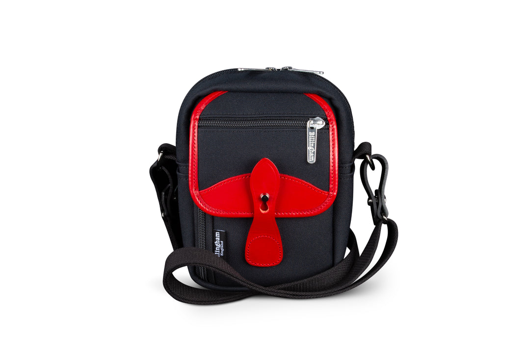 Compact Stowaway Black FibreNyte Red Leather