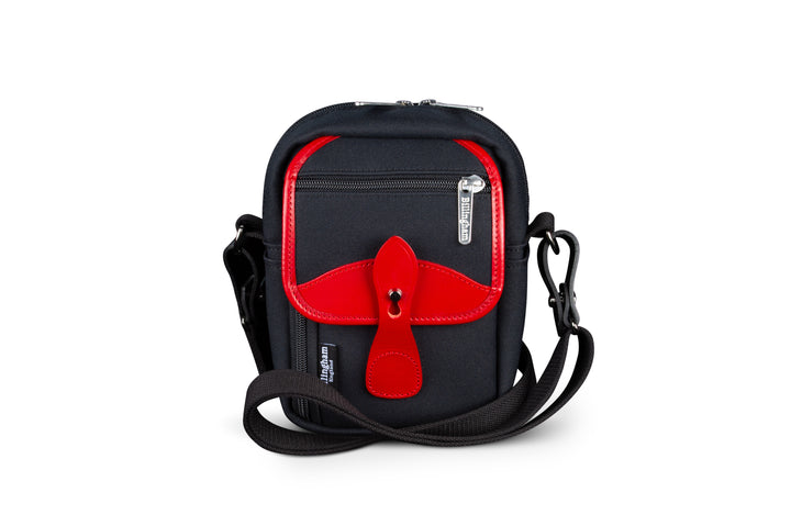 Compact Stowaway Black FibreNyte Red Leather
