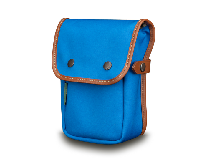 Delta Pocket Imperial Blue Canvas Tan Leather Front