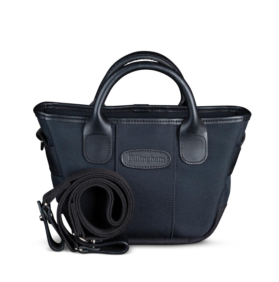 Billingham Dolly Grip Black FibreNyte Black Leather Handbag