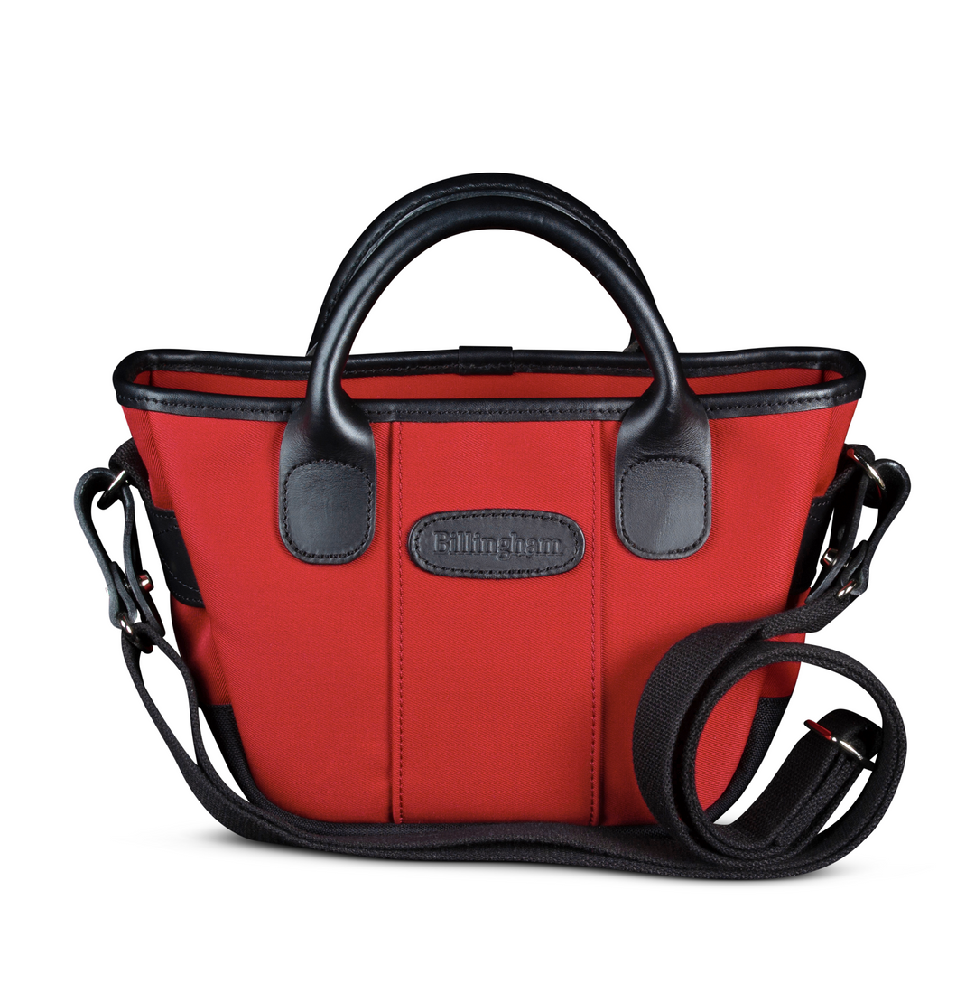 Dolly Grip Handbag Burgundy Canvas Black Leather