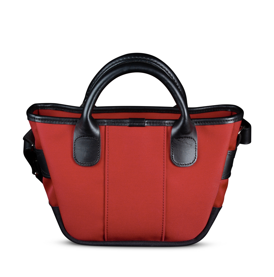 Dolly Grip Handbag Burgundy Canvas Black Leather Back