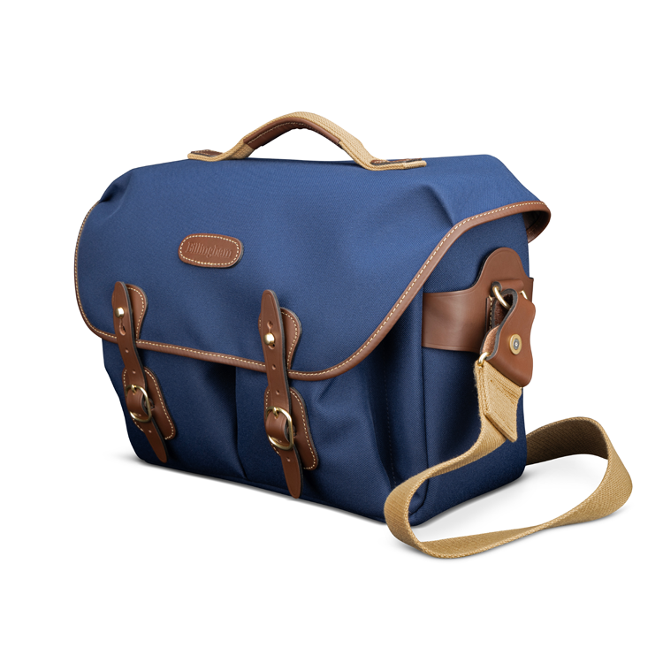 Hadley One Navy FibreNyte Chocolate Leather Angled Shot