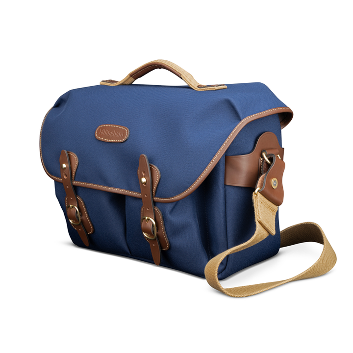 Hadley One Navy FibreNyte Chocolate Leather Angled Shot