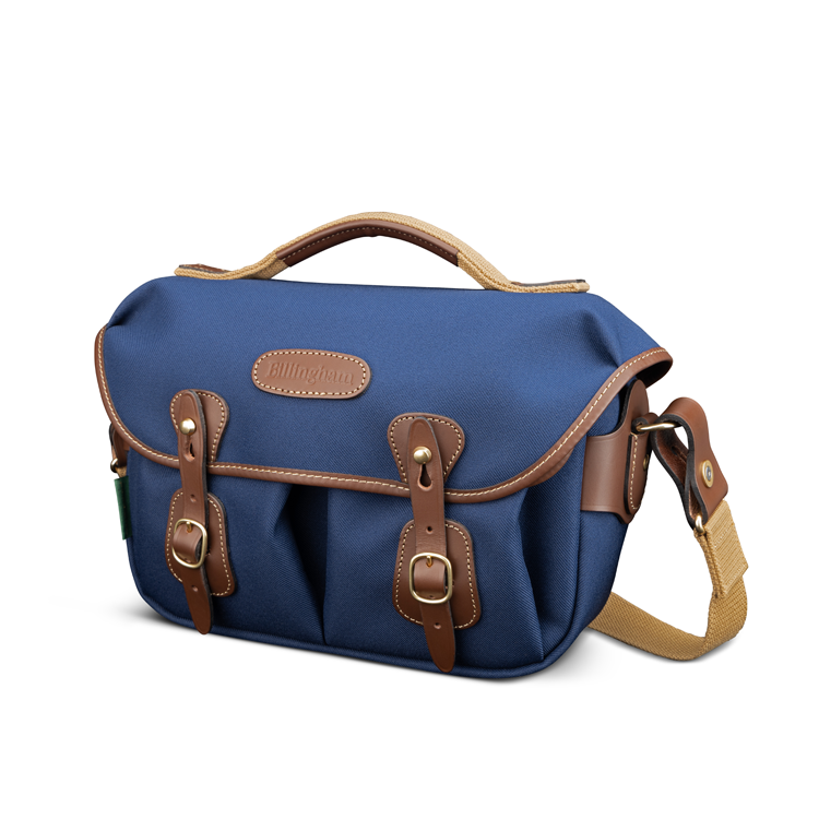 Hadley Small Pro Navy FibreNyte Chocolate Leather Front
