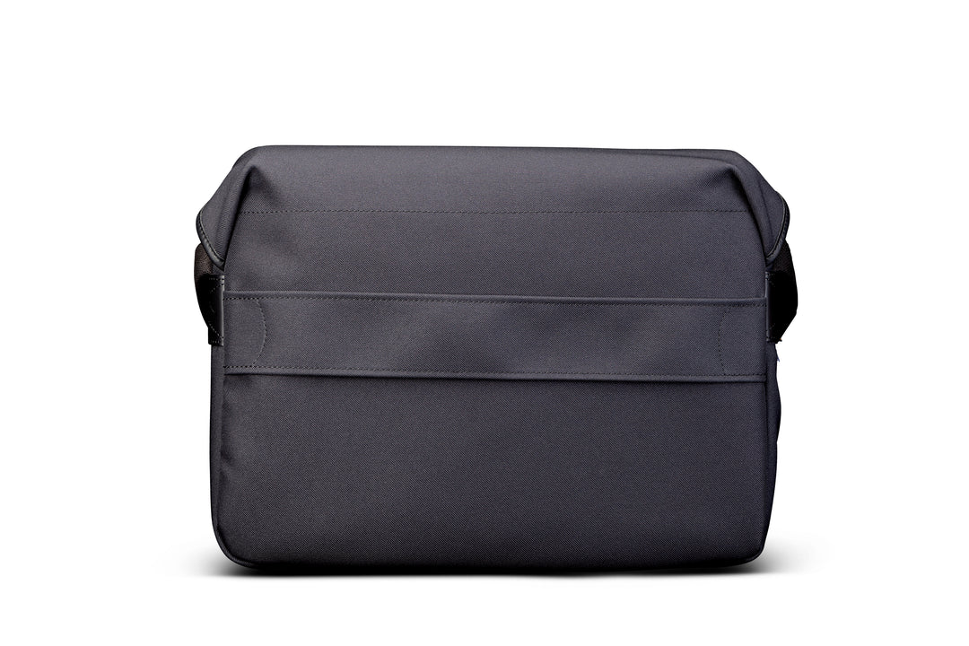 Icon Black FibreNyte Black Leather Messenger Bag Back