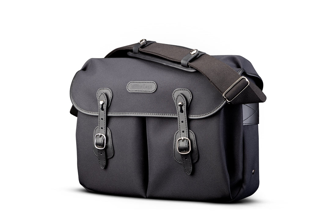 Icon Black FibreNyte Black Leather Messenger Bag Front