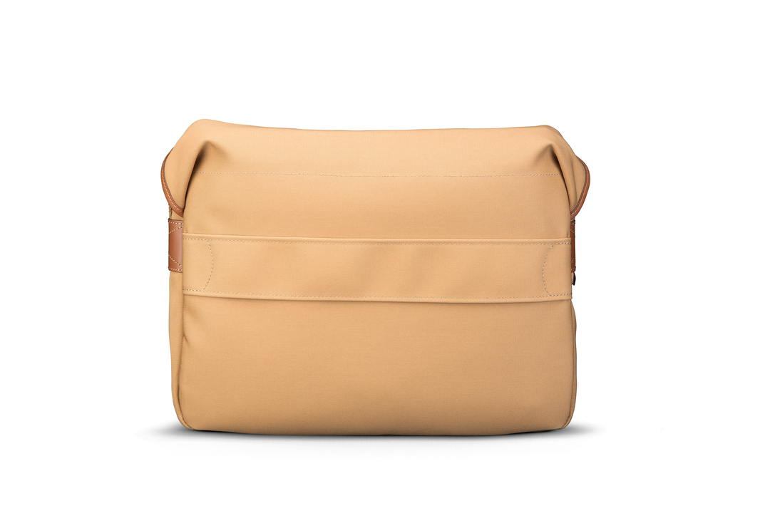 Icon Khaki Canvas Tan Leather Messenger Bag Back