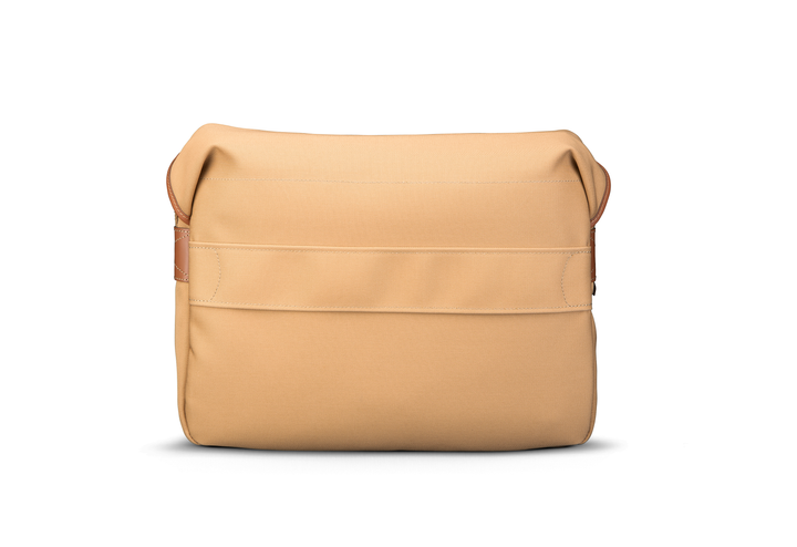 Icon Khaki Canvas Tan Leather Messenger Bag Back