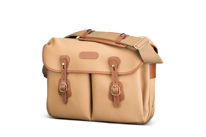 Icon Khaki Canvas Tan Leather Messenger Bag Front