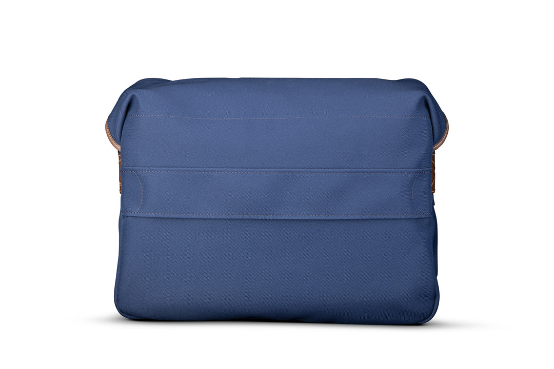 Icon Navy FibreNyte Chocolate Leather Messenger Bag Back