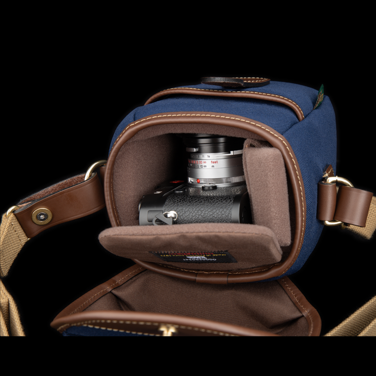 72 Navy FibreNyte Chocolate Leather  inside 