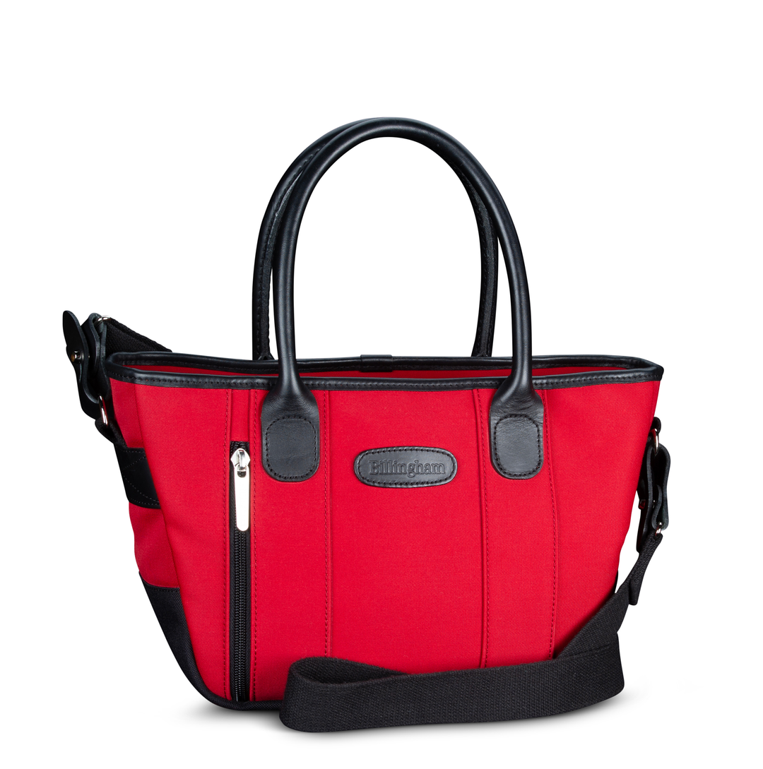 Key Grip Burgundy Canvas Black Leather Handbag