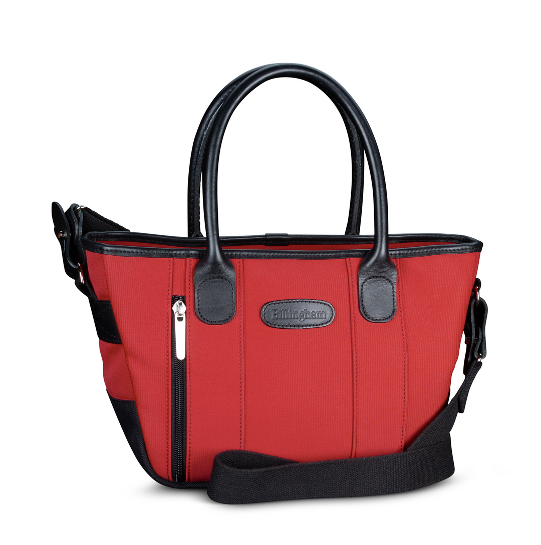 Key Grip Burgundy Canvas Black Leather Handbag