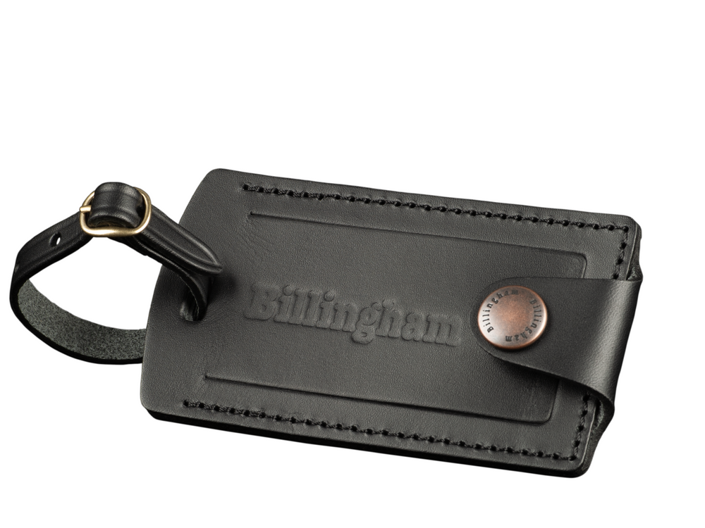 Billingham Luggage Tally - Black Leather / Brass Buckle