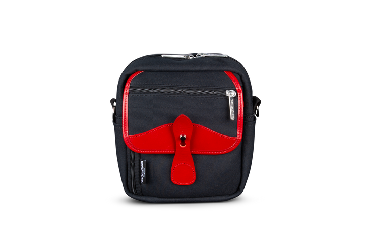 Pola Stowaway Black FibreNyte Red Leather