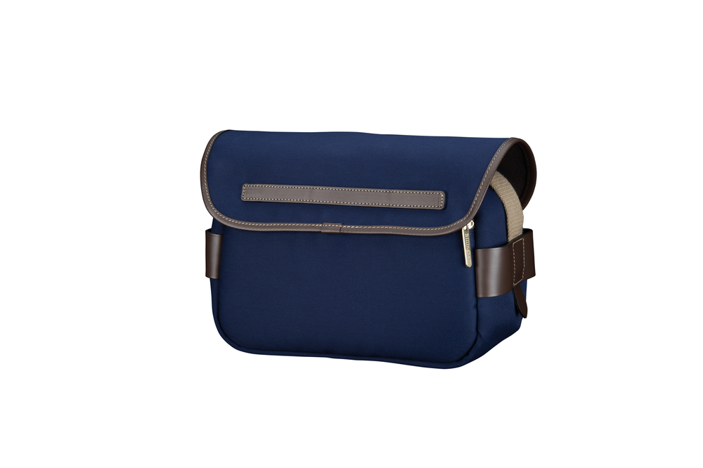 Billingham S3 Camera Bag - Navy Canvas Chocolate Leather - Rear View