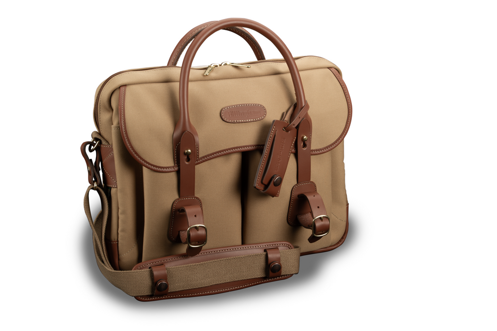 Billingham Thomas Briefcase & Laptop Bag - Khaki Canvas / Tan Leather