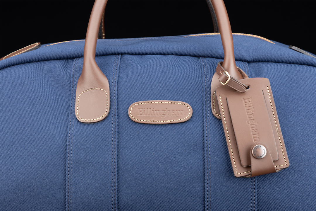 Weekender Navy FibreNyte Chocolate Leather Front