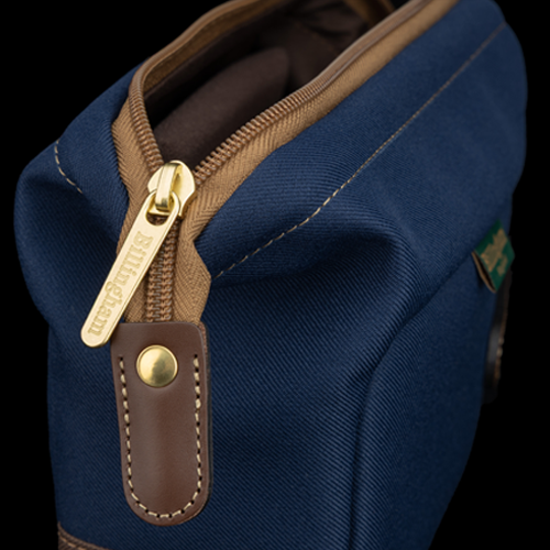 Capsule 1  Navy FibreNyte Chocolate Leather Zip Open