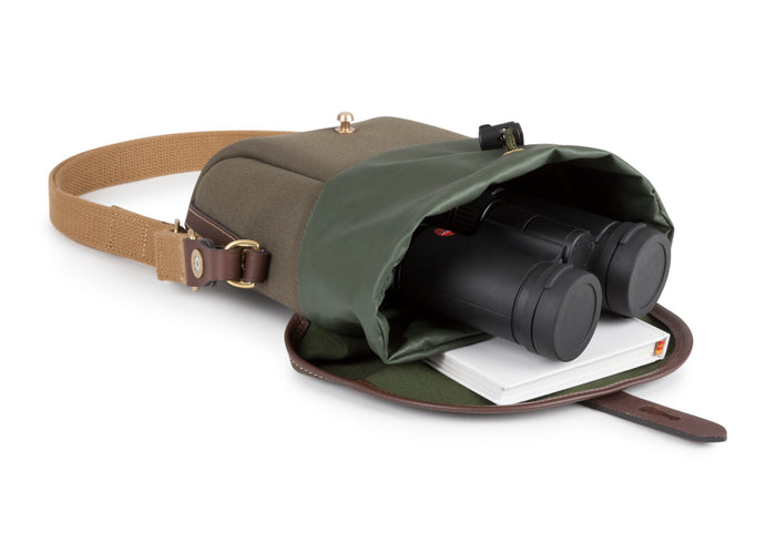 Galbin Binocular Case - 8 / Sage FibreNyte / Chocolate Leather