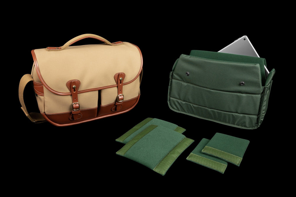Mini Eventer Camera/Tablet Bag - Khaki Canvas / Tan Leather
