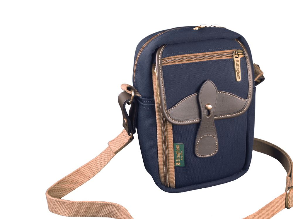 Billingham Airline Stowaway - Navy Canvas / Chocolate Leather