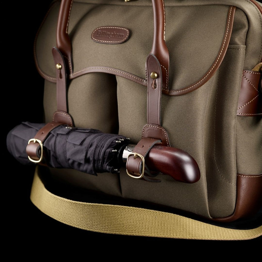 Thomas Briefcase & Laptop Bag - Khaki FibreNyte / Chocolate Leather